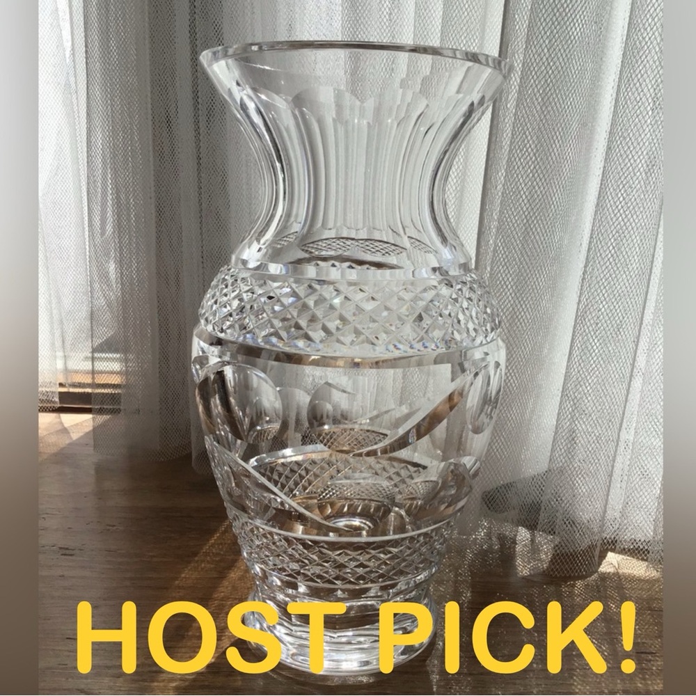 VINTAGE WATERFORD CRYSTAL VASE LARGE HOURGLASS PRE 1990 GREAT GIFT!